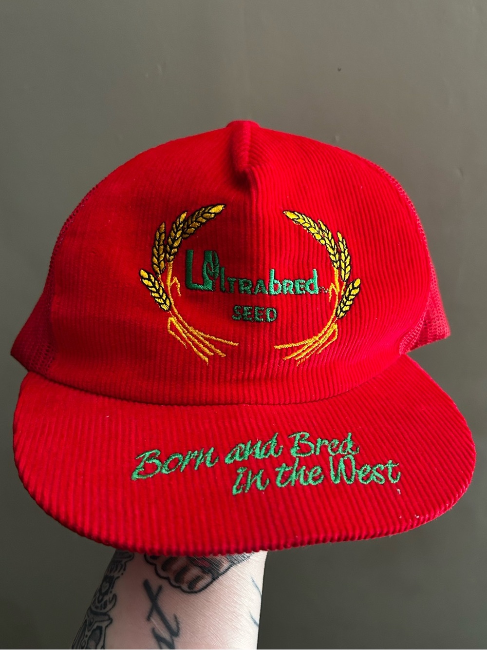 Vintage Red Corduroy 80’s Snapback